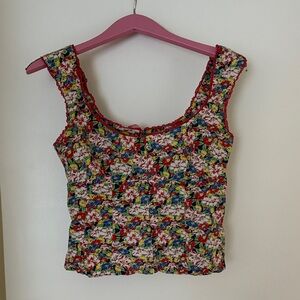 Nanette Lepore Colorful Floral Crop Top